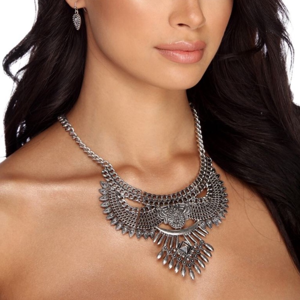 Bold metal necklace